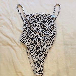Forever 21 Zebra One Piece - Sexy high leg